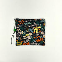 Meadow Black Metallic Padded Zipper Pouch / Coin Purse / Gadget / Cosmetic Bag