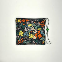 Meadow Black Metallic Padded Zipper Pouch / Coin Purse / Gadget / Cosmetic Bag