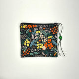 Meadow Black Metallic Padded Zipper Pouch / Coin Purse / Gadget / Cosmetic Bag
