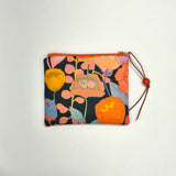 Wonderland Flowers Padded Zipper Pouch / Coin Purse / Gadget / Cosmetic Bag