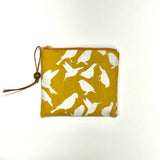 Birds Gold Zipper Pouch / Coin Purse / Gadget / Cosmetic Bag