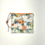 Meadow Natural Metallic Padded Zipper Pouch / Coin Purse / Gadget / Cosmetic Bag