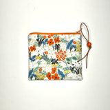 Meadow Natural Metallic Padded Zipper Pouch / Coin Purse / Gadget / Cosmetic Bag