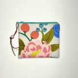 Vintage Blossom Cream Zipper Pouch / Coin Purse / Gadget / Cosmetic Bag
