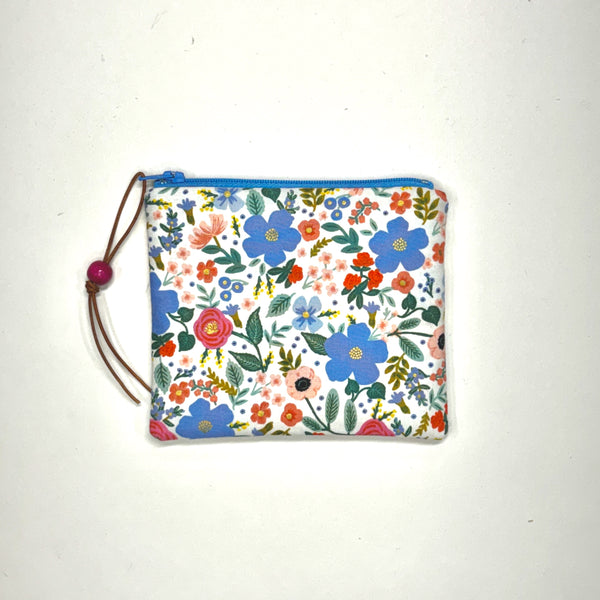 Wild Rose White Zipper Pouch / Coin Purse / Gadget / Cosmetic Bag