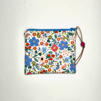 Wild Rose White Zipper Pouch / Coin Purse / Gadget / Cosmetic Bag