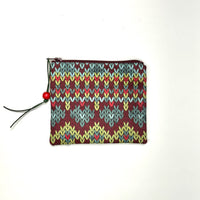 Fair Isle Zipper Pouch / Coin Purse / Gadget / Cosmetic Bag