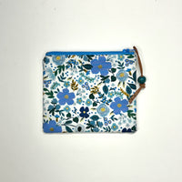 Wild Rose Blue Zipper Pouch / Coin Purse / Gadget / Cosmetic Bag