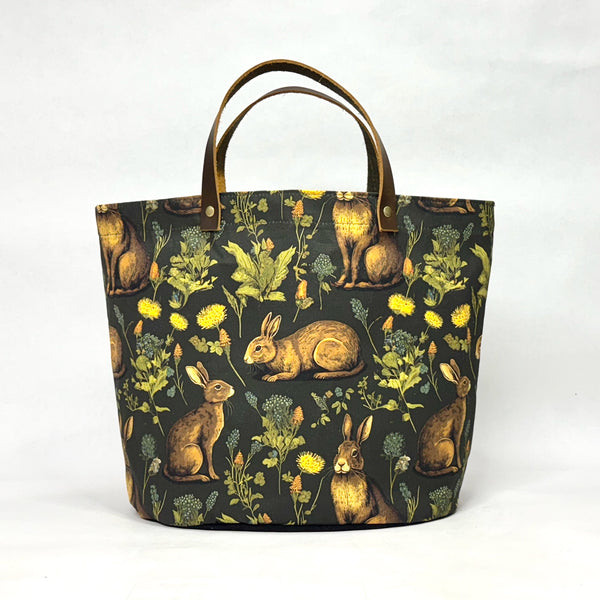 Year of the Rabbit Oval Bottom Knitting Craft Tote Bag