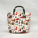 Christmas Stories Oval Bottom Knitting Craft Tote Bag