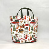 Christmas Stories Oval Bottom Knitting Craft Tote Bag
