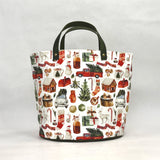 Christmas Stories Oval Bottom Knitting Craft Tote Bag