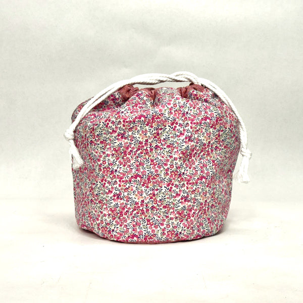 Liberty Wiltshire Red Soft Round Large Drawstring Knitting Project Craft Bag