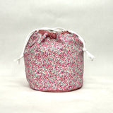 Liberty Wiltshire Red Soft Round Large Drawstring Knitting Project Craft Bag