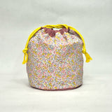 Liberty Wiltshire Yellow Soft Round Large Drawstring Knitting Project Craft Bag