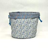 Liberty Eloise Blue Soft Round Large Drawstring Knitting Project Craft Bag