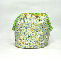 Iris Cream Soft Round Large Drawstring Knitting Project Craft Bag