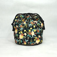 Birch Black Soft Round Large Drawstring Knitting Project Craft Bag