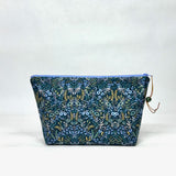 Menagerie Tapestry Blue Small Zipper Pouch Gadget Case Cosmetics Project Bag