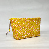Ditsy Goldenrod Small Zipper Pouch Gadget Case Cosmetics Project Bag