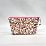 Rosa Peach Cotton Small Zipper Pouch Gadget Case Cosmetics Project Bag