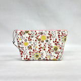 Inky Flowers Small Zipper Pouch Gadget Case Cosmetics Project Bag