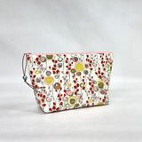 Inky Flowers Small Zipper Pouch Gadget Case Cosmetics Project Bag