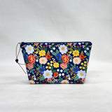 Vintage Blossom Blue Small Zipper Pouch Gadget Case Cosmetics Project Bag