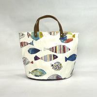 Gone Fishing Oval Bottom Knitting Craft Tote Bag