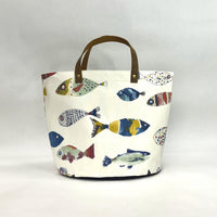Gone Fishing Oval Bottom Knitting Craft Tote Bag