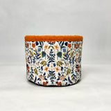 Wildwood White Periwinkle Fabric Basket Tubby Yarn Bowl