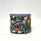 Posie Pocket Navy Fabric Basket Tubby Yarn Bowl