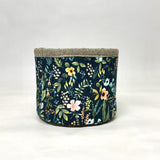 Herb Garden Navy Fabric Basket Tubby Yarn Bowl