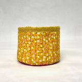 Ditsy Goldenrod Fabric Basket Tubby Yarn Bowl
