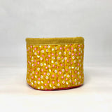 Ditsy Goldenrod Fabric Basket Tubby Yarn Bowl