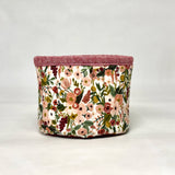 Garden Party Rose Fabric Basket Tubby Yarn Bowl