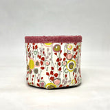 Inky Flowers Fabric Basket Tubby Yarn Bowl