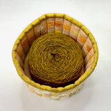 Orange Ditsy Floral Fabric Basket Tubby Yarn Bowl