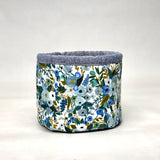 Garden Party Blue Fabric Basket Tubby Yarn Bowl