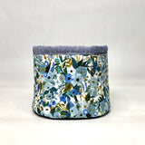 Garden Party Blue Fabric Basket Tubby Yarn Bowl