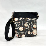 Night Bloom Crossbody Zipper Bag with Adjustable Strap