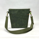 Garden Party Mint Crossbody Zipper Bag with Adjustable Strap
