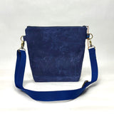 Forage Blue Crossbody Zipper Bag with Adjustable Strap