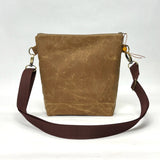 Heart Flower Caramel Crossbody Zipper Bag with Adjustable Strap