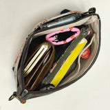 Dashes Ochre Crossbody Zipper Bag with Adjustable Strap