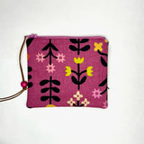 Favorite Flowers Pink Padded Zipper Pouch / Coin Purse / Gadget / Cosmetic Bag