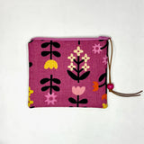 Favorite Flowers Pink Padded Zipper Pouch / Coin Purse / Gadget / Cosmetic Bag
