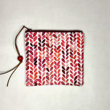 Red Knitting Padded Zipper Pouch / Coin Purse / Gadget / Cosmetic Bag