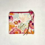 Blushing Floral Padded Zipper Pouch / Coin Purse / Gadget / Cosmetic Bag