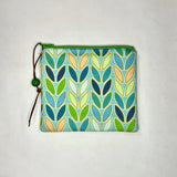 Peacock Knit Padded Zipper Pouch / Coin Purse / Gadget / Cosmetic Bag